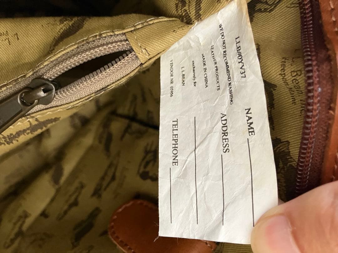 L.L.Bean トートバッグ レザー 本革 ブラウン 内側総柄