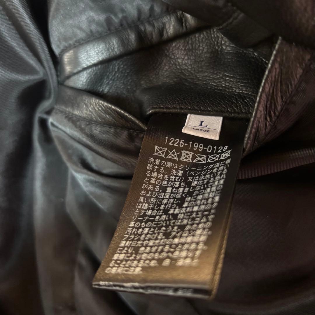 美品　ビューティ&ユース　シープスキン　羊革　レザーシングルライダースジャケット