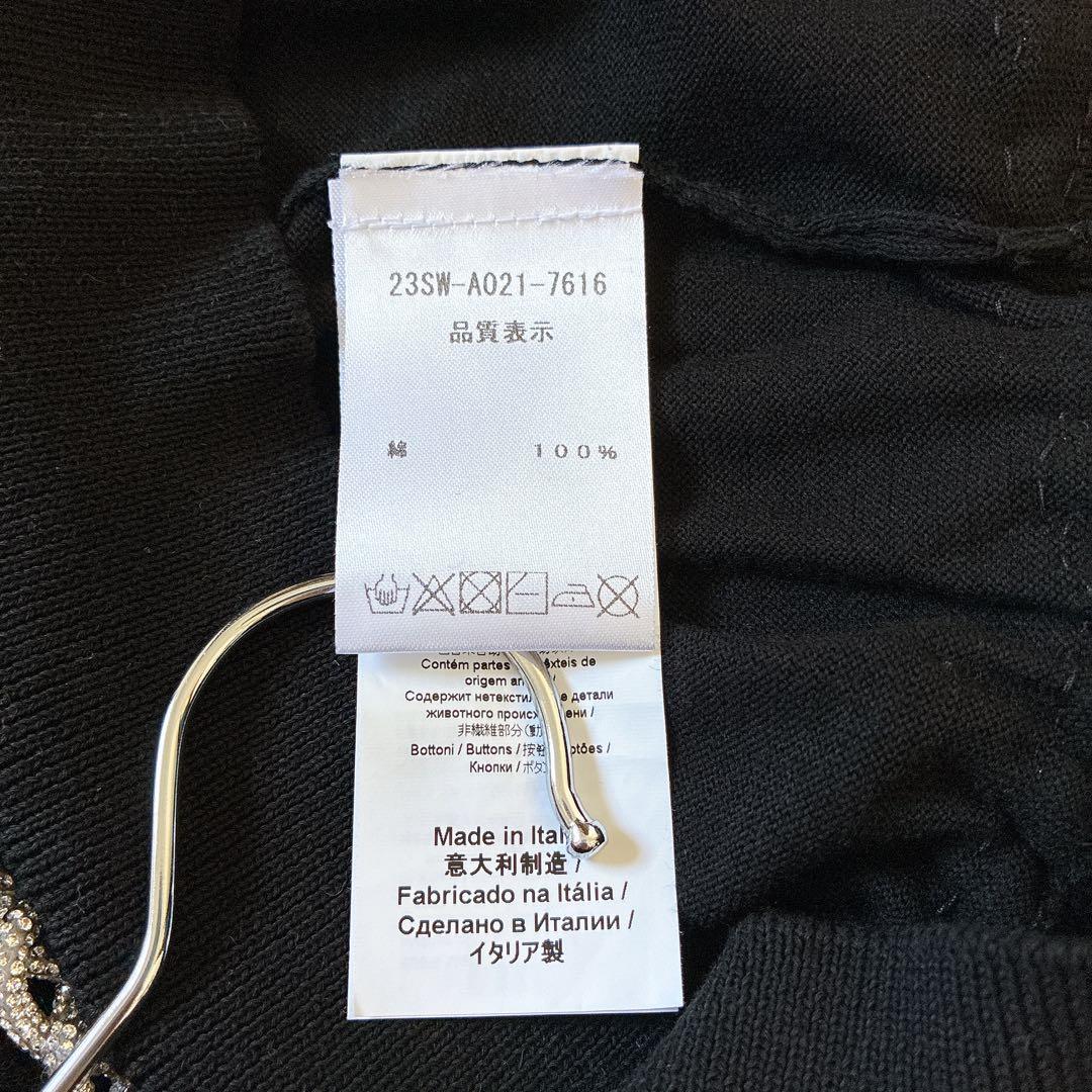 N°21 カーディガン　チェーン　ラインストーン　ロゴ刺繍　イタリア製　ブラック