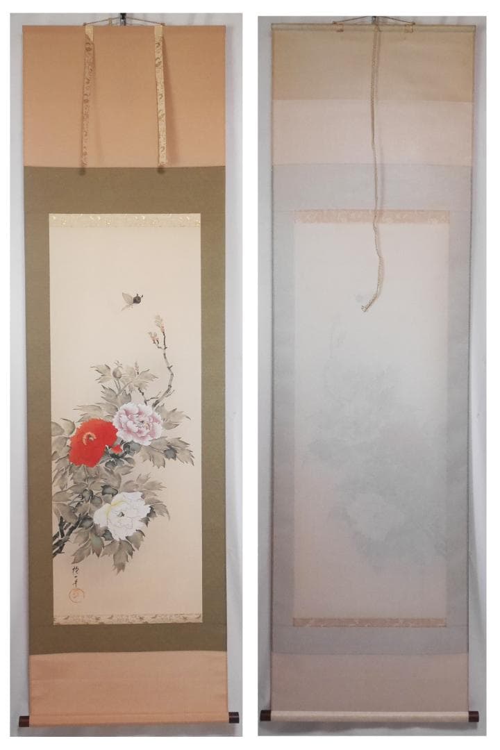 【復刻工芸画】酒井抱一筆【十二か月花鳥図　四幅セット◆共箱付　日本画　花鳥　掛軸