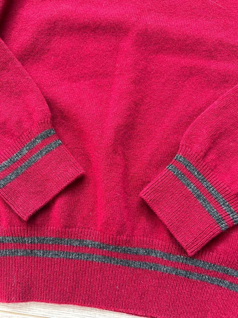 プレイ コムデギャルソン ニットポロ ハートワッペン M ボルドー リブライン