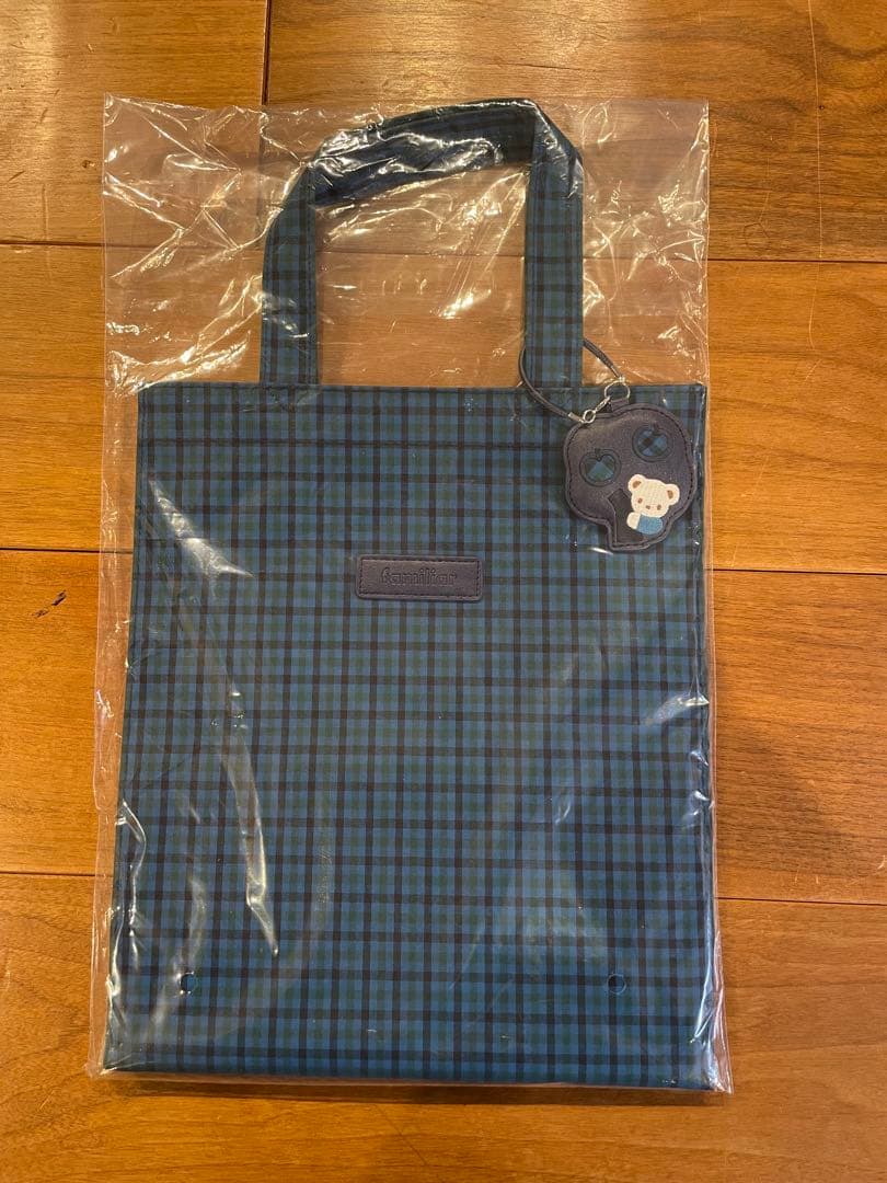 新品未使用タグ付き Familiar 青チェック トートバッグ 大
