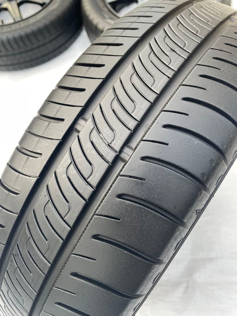 美品深溝23年 ダンロップ155/65R13 ［タイヤホイールセット］黒ホイール