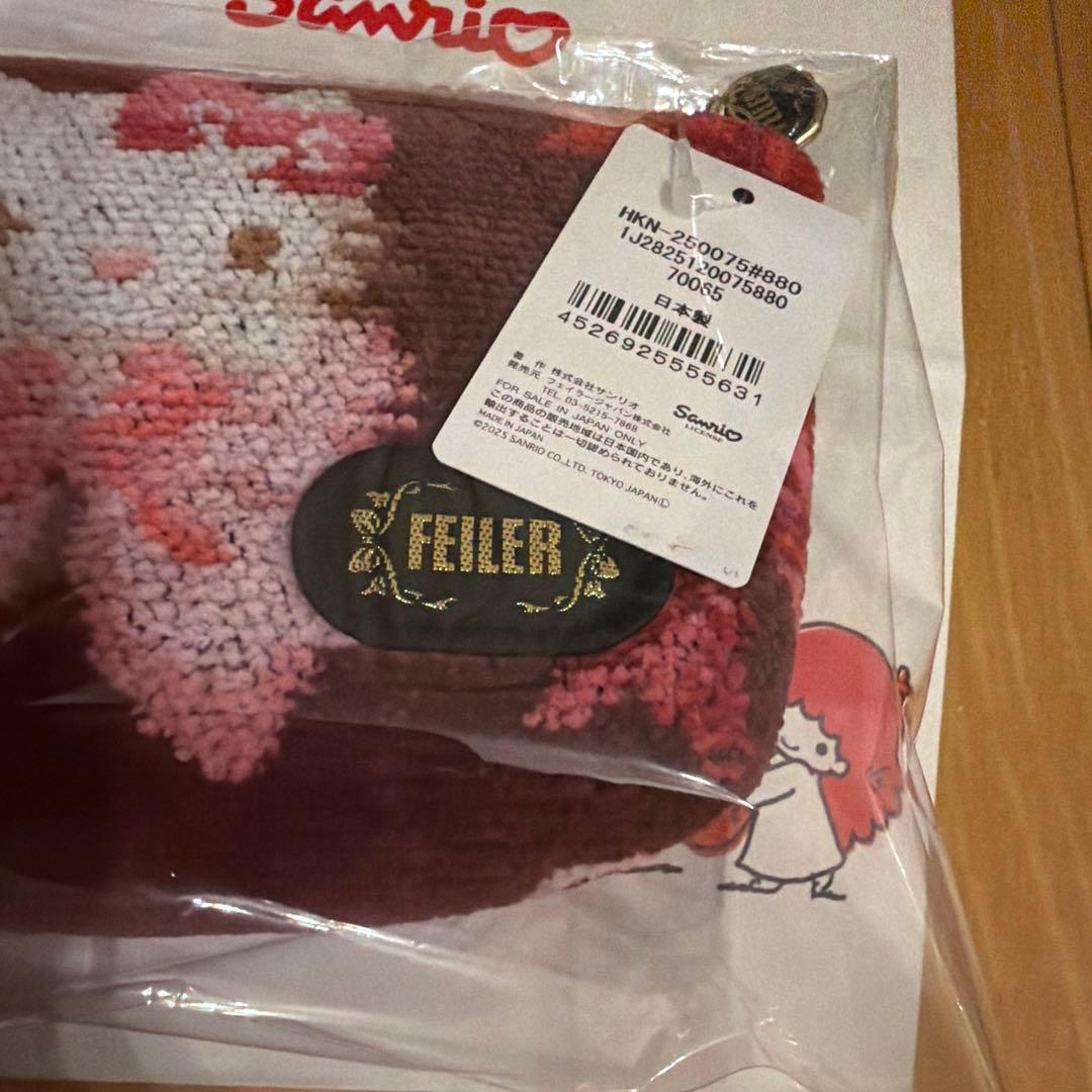 ハローキティ刺繍ポーチ ブラウン