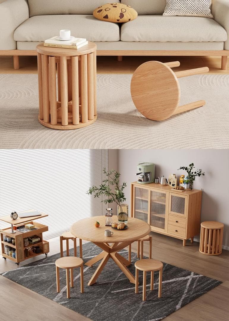 jmtw　Mangowood スタッキングチェア 木製 スツール セット