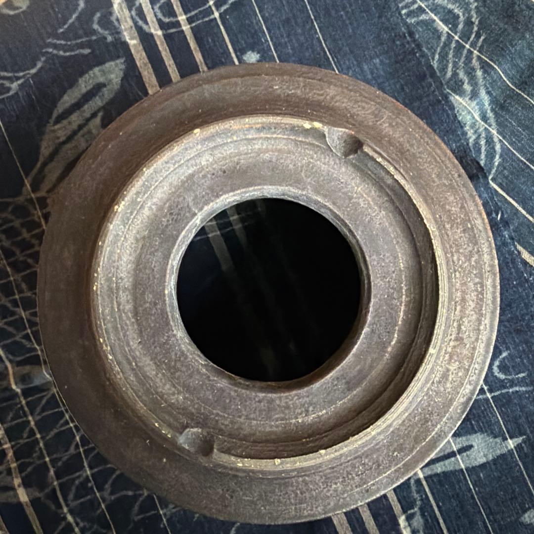 細川政己 植木鉢 シリンダータイプ　豹紋　中古