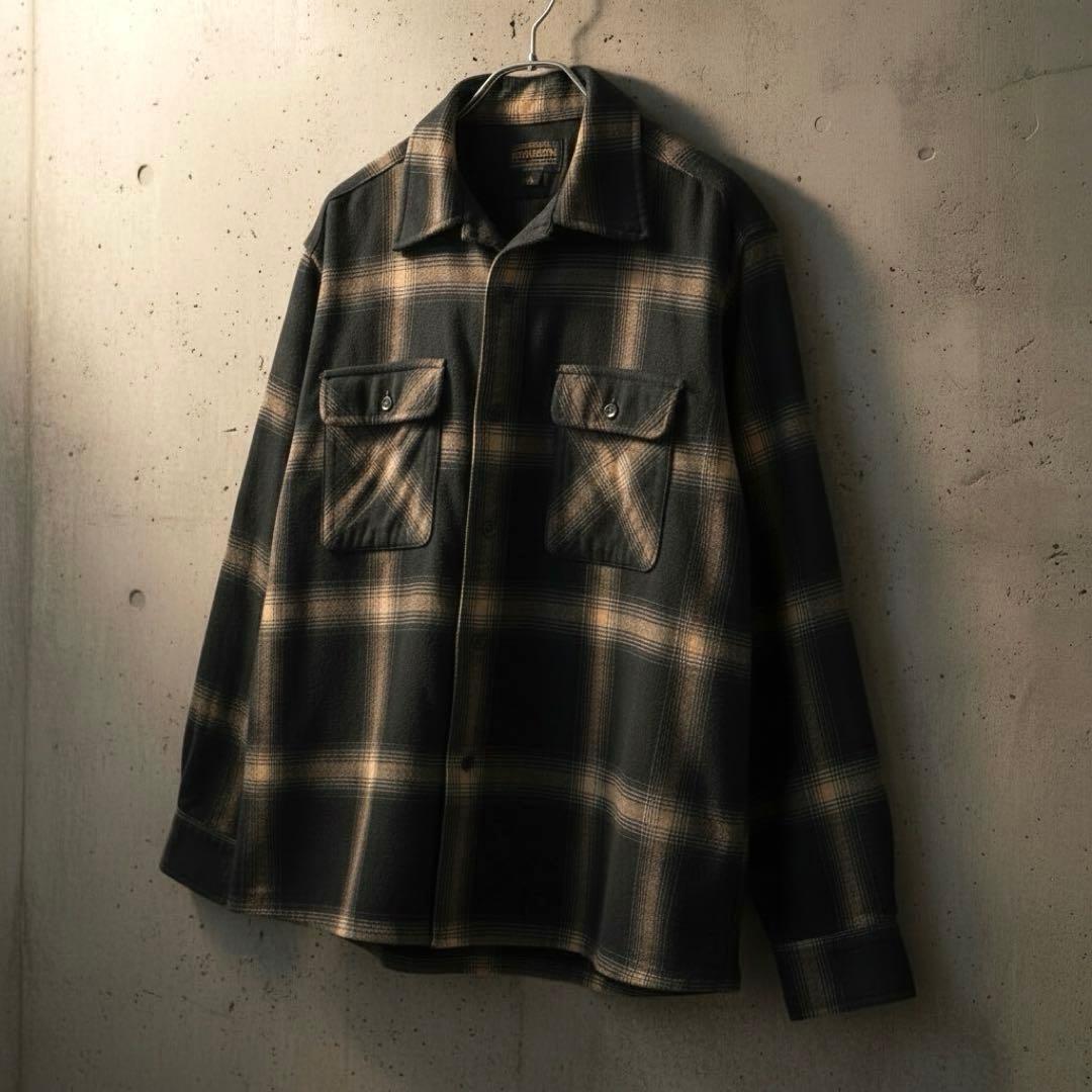 Pendleton ブラック オンブレ ボードシャツ L