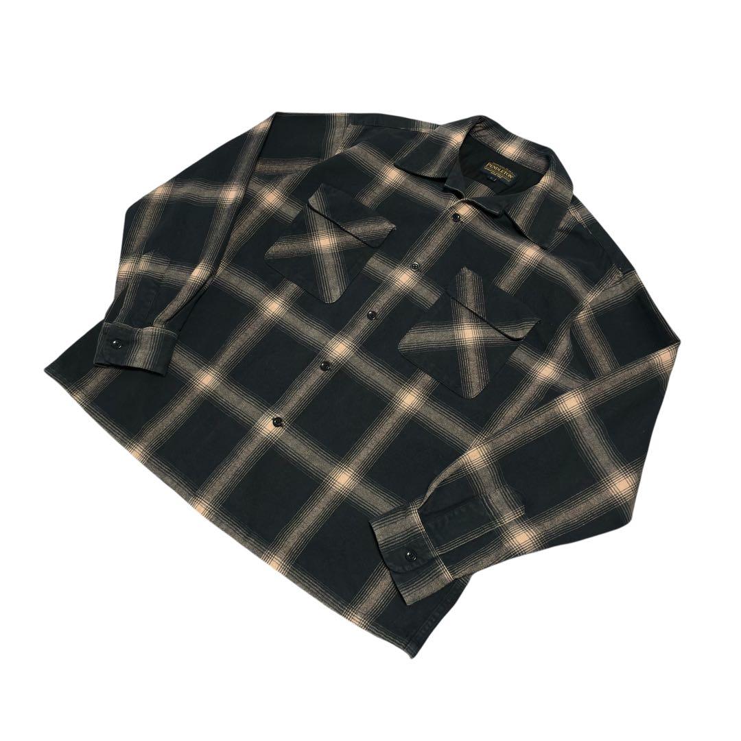 Pendleton ブラック オンブレ ボードシャツ L