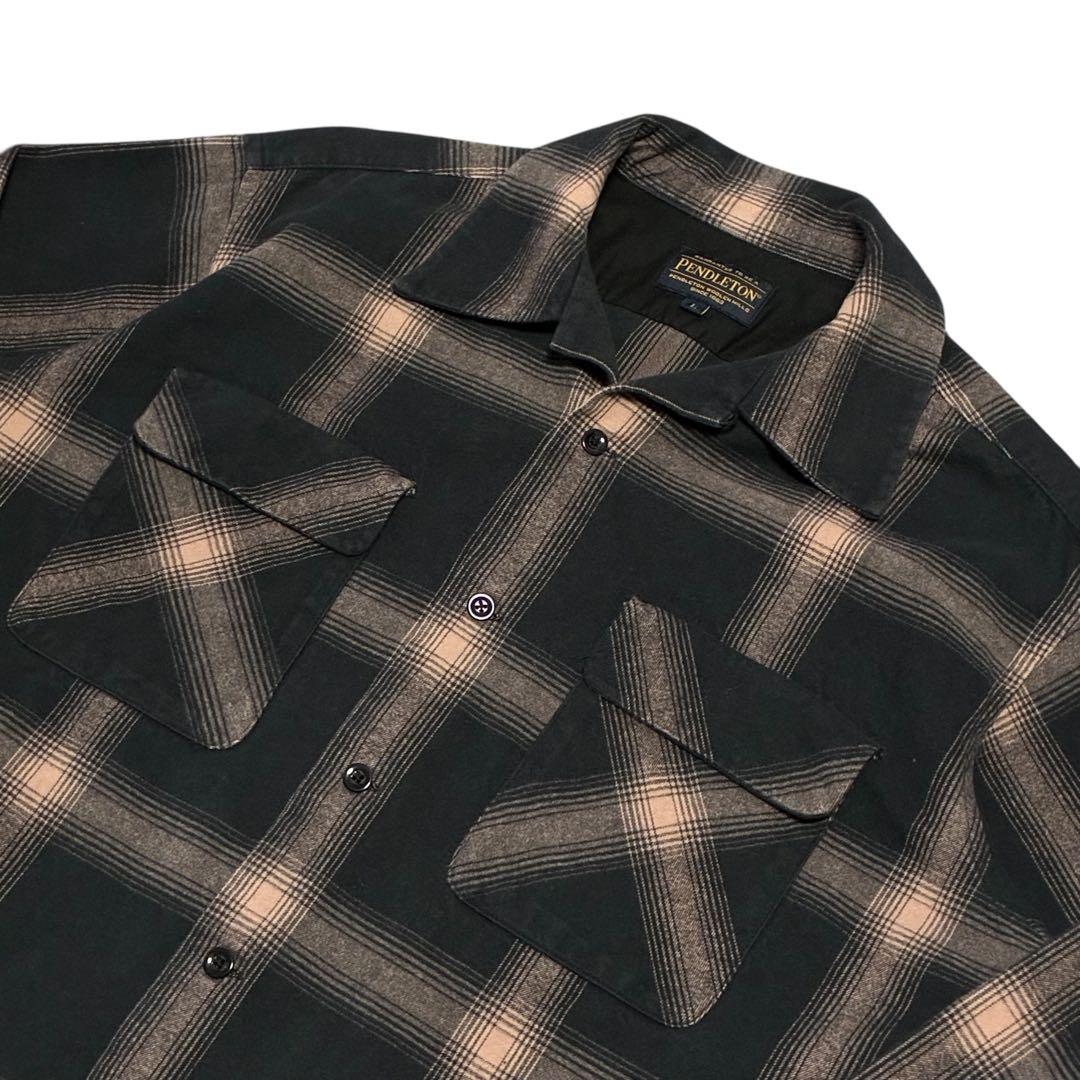 Pendleton ブラック オンブレ ボードシャツ L