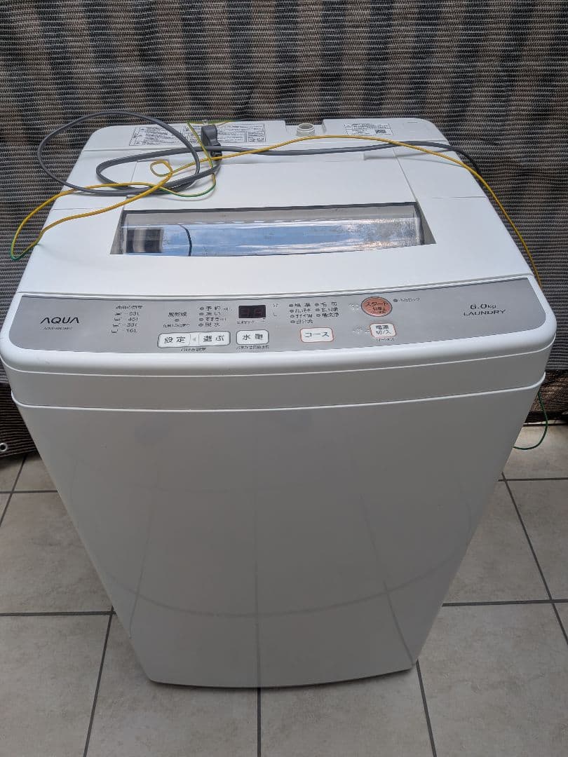 【送料込み】AQUA 全自動洗濯機 6.0kg 2019年製 AQW－S60G