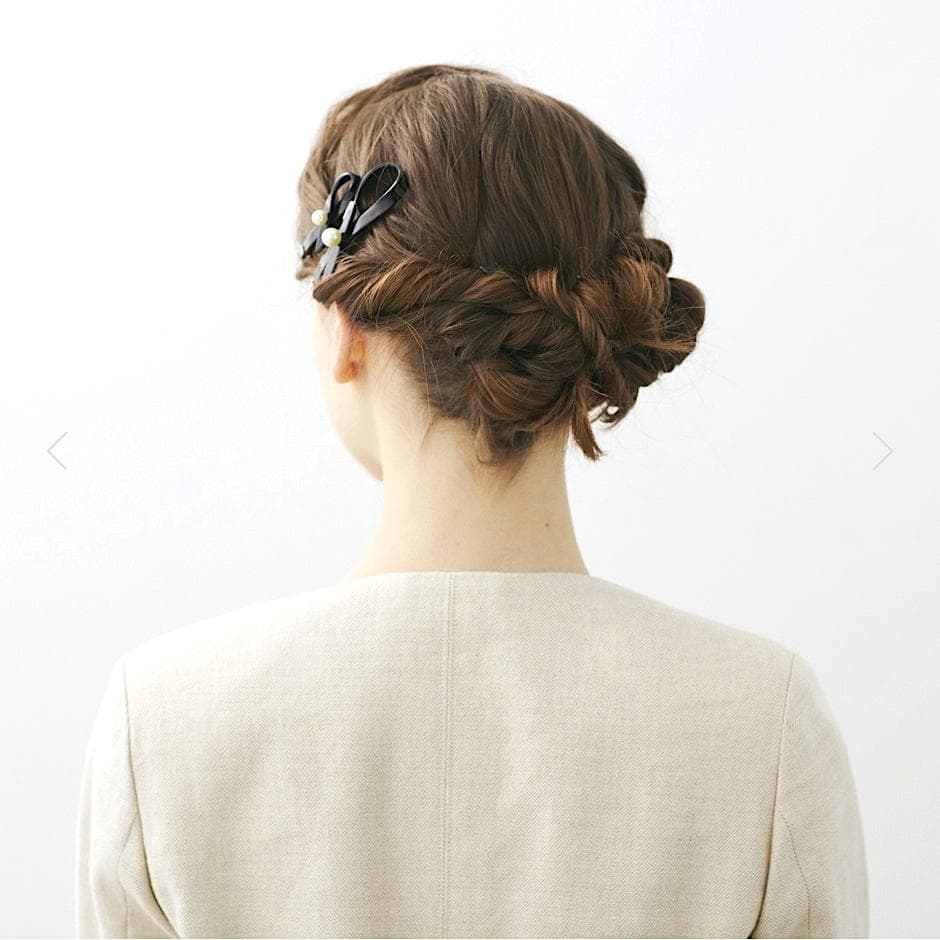 アレクサンドルドゥパリ パールリボンバレッタ 黒 TIMELESS