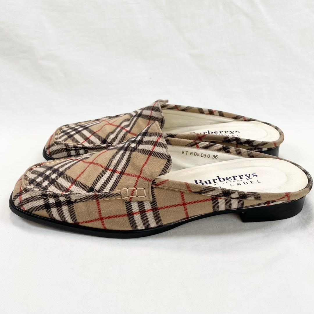 BURBERRY BLUELABEL ノバチェック パンプス ミュール 23cm