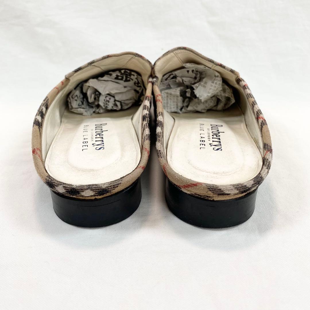 BURBERRY BLUELABEL ノバチェック パンプス ミュール 23cm