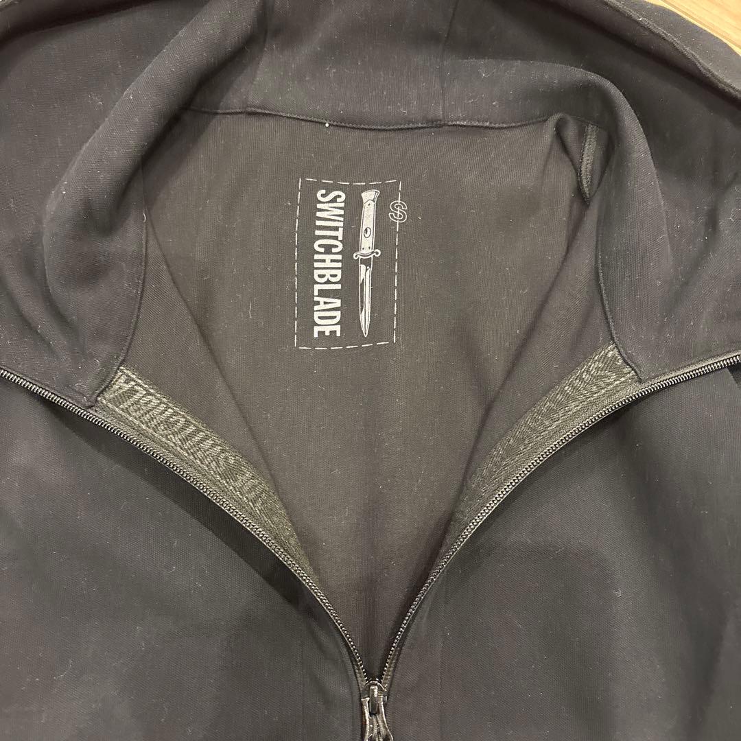 SWITCHBLADE フード付きブラックロングジャケット