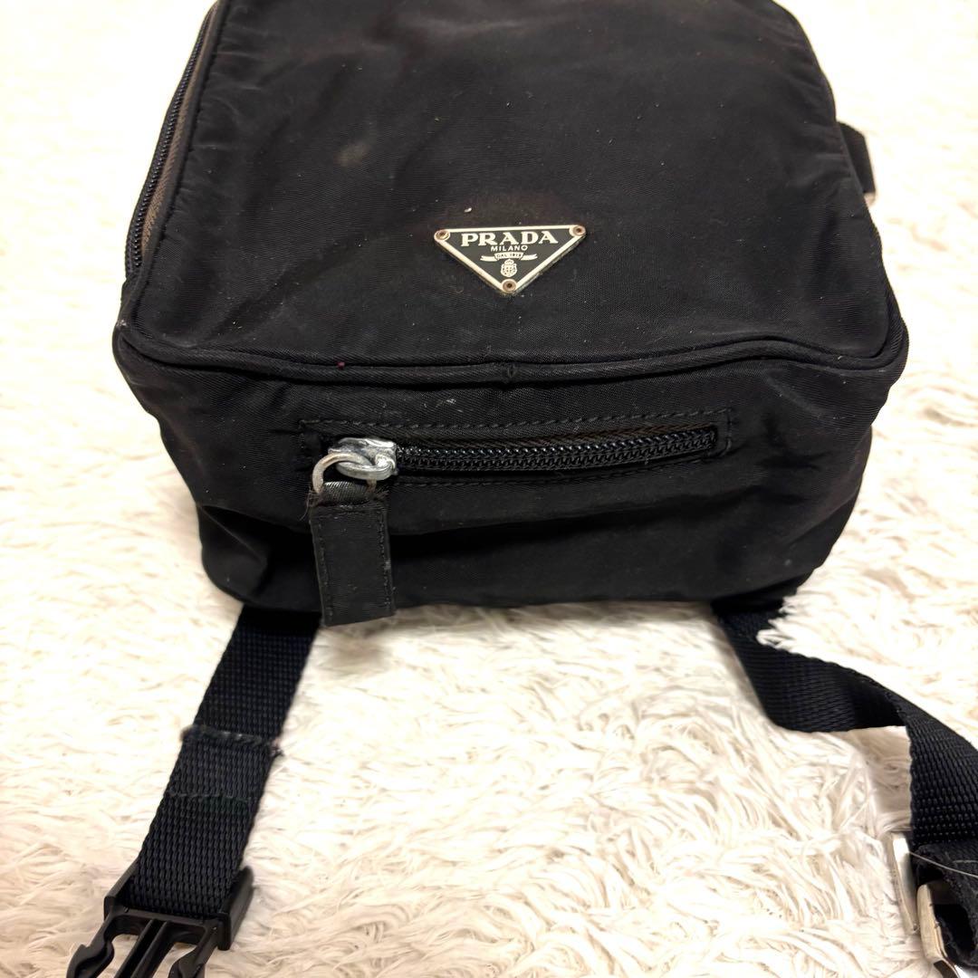 PRADA ショルダーバッグ ウエスト 2way ナイロン 三角ロゴ 黒