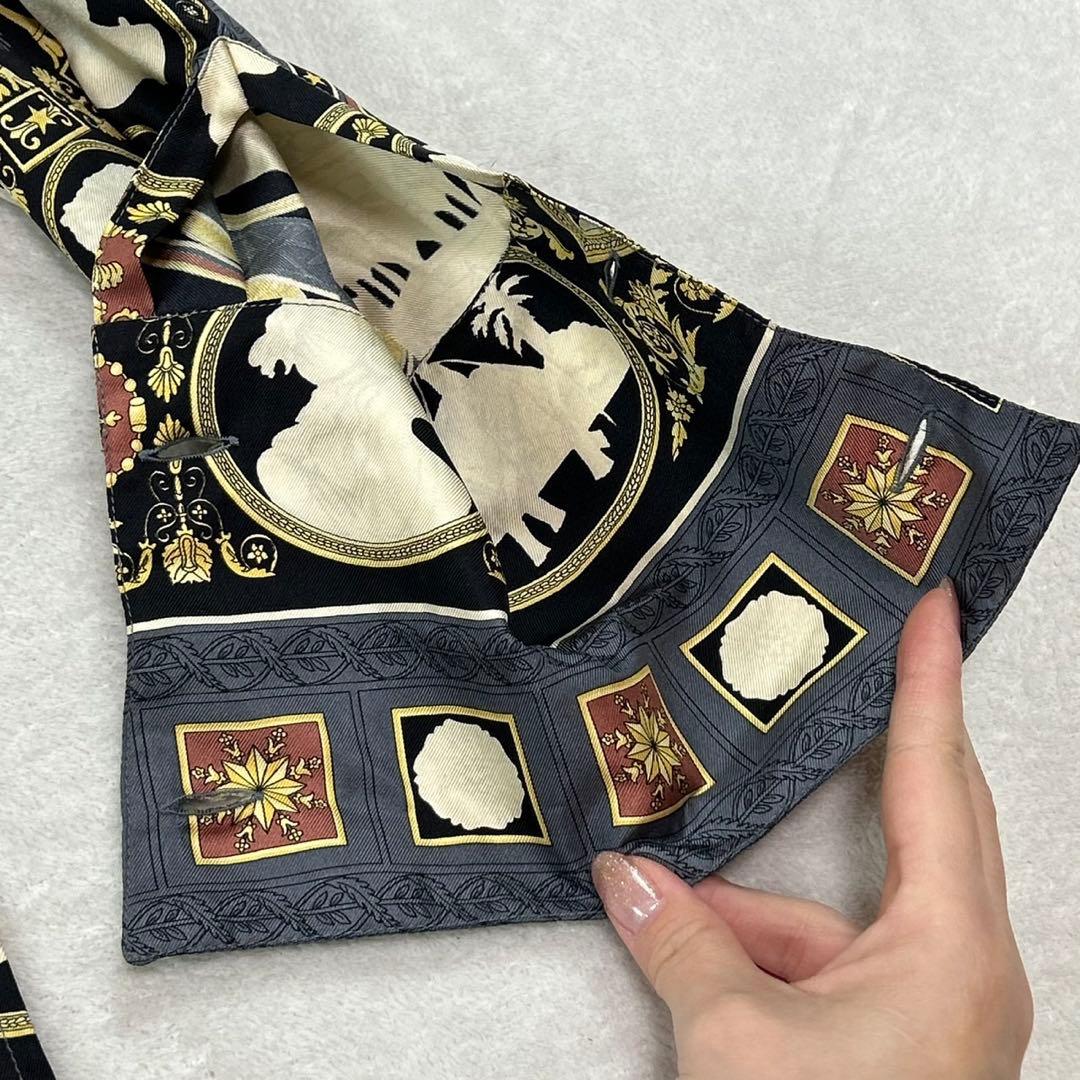 J917 美品 M エトロ シルク100% シャツ マルチカラー レディース