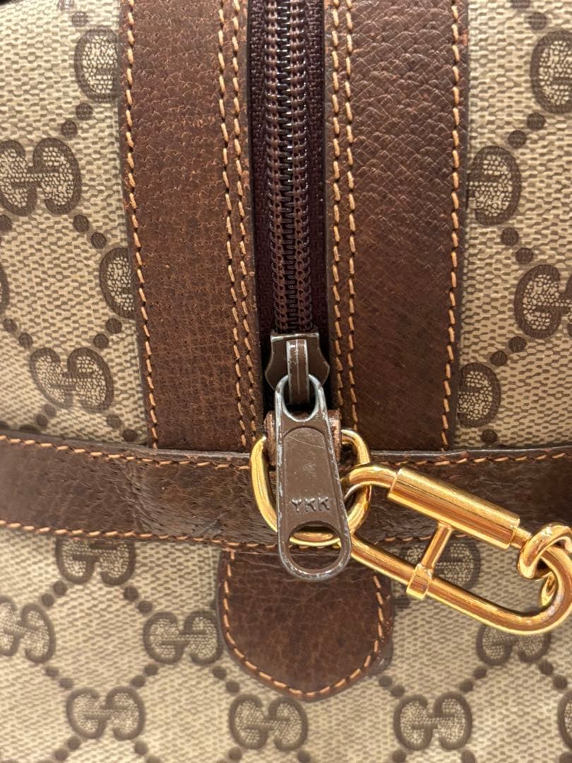 GUCCI オールドグッチ ヴィンテージ GG レザー ボストンバッグ