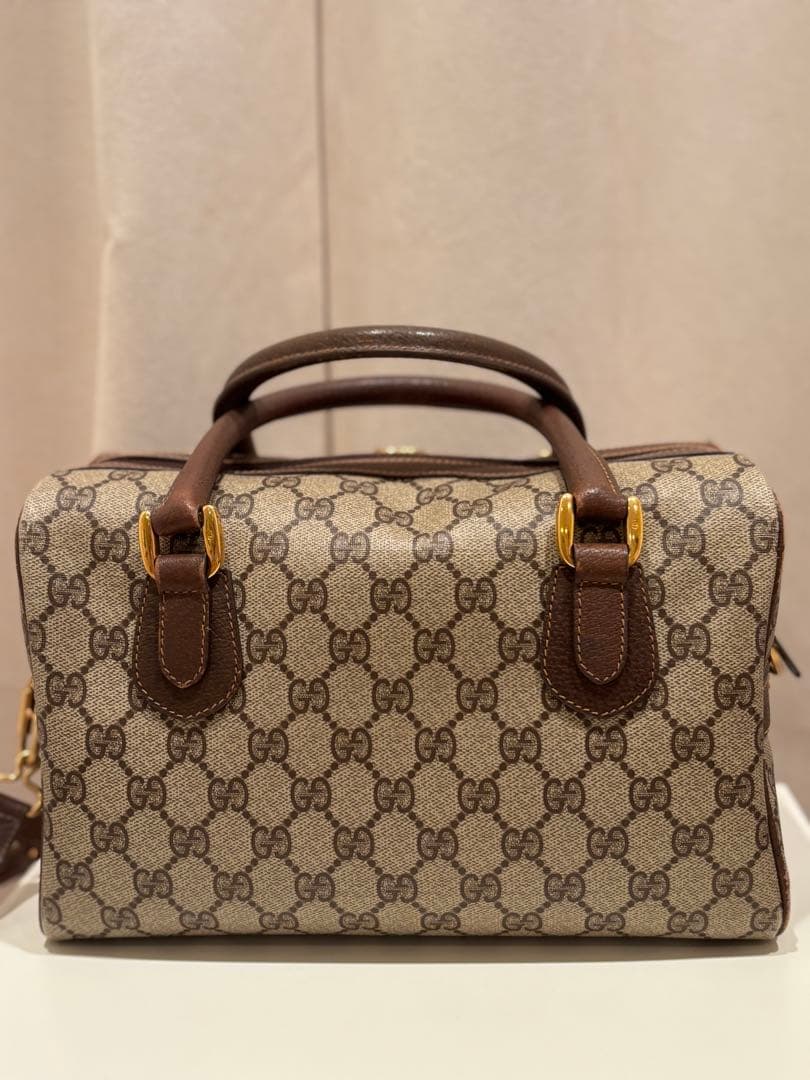 GUCCI オールドグッチ ヴィンテージ GG レザー ボストンバッグ
