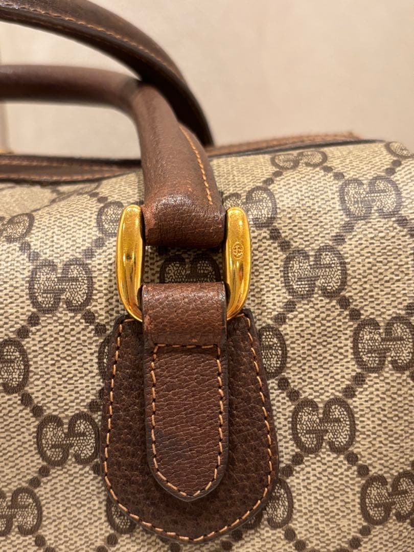 GUCCI オールドグッチ ヴィンテージ GG レザー ボストンバッグ