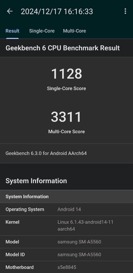 Galaxy A55 12GB＋256GB グローバル版「eSIM非対応」