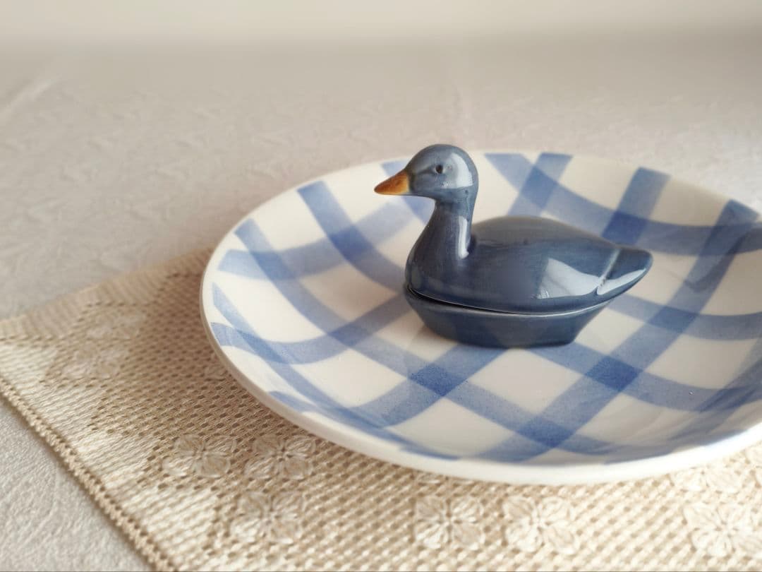 * vintage pot ୨୧ * 蒼い鳥の mini テリーヌポット