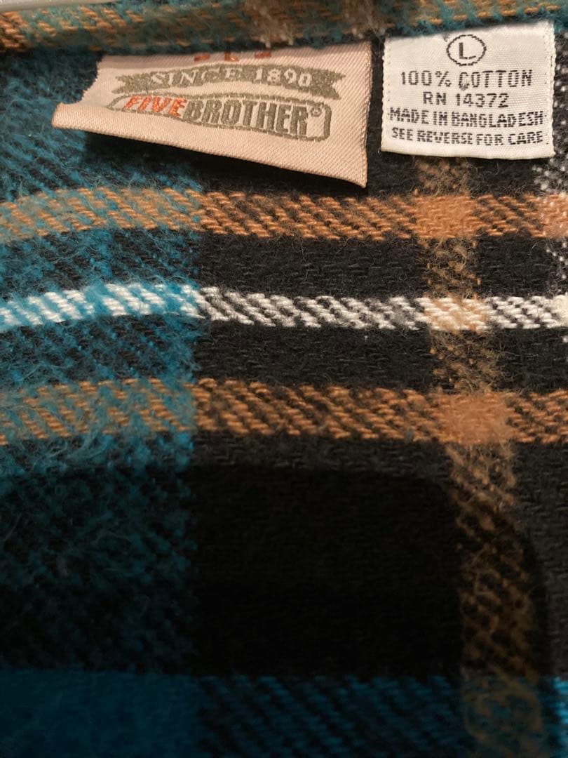 90s five brother ファイブブラザー　ネルシャツ 好配色　ブルー