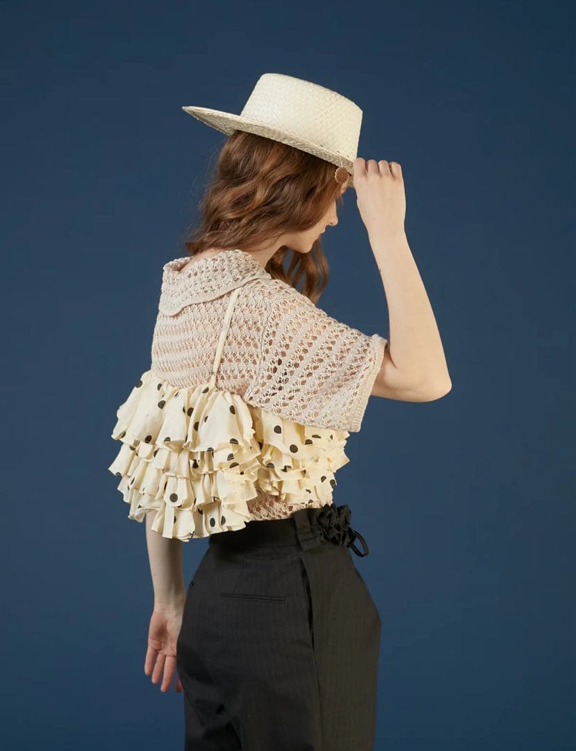 【新品タグ付き】クリンクルクリンクルクリンクル/フリルドットキャミ