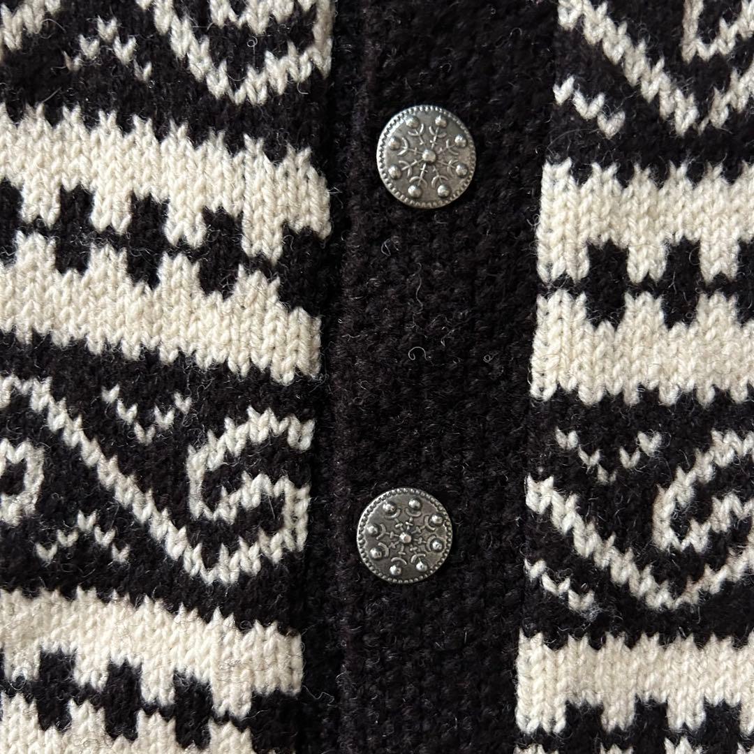 vintageノルディック柄ウールニットカーディガン北欧フェアアイルチロル古着