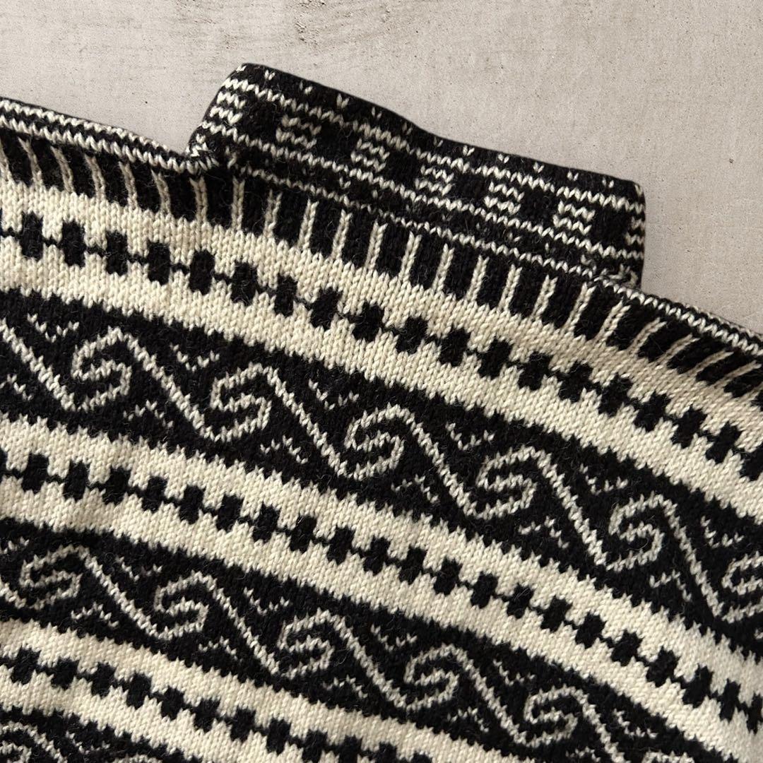 vintageノルディック柄ウールニットカーディガン北欧フェアアイルチロル古着