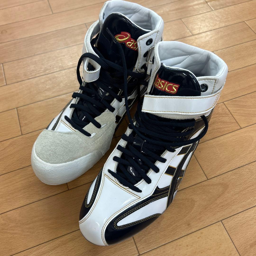 【未使用】asics野球シューズ スパイク　ホワイト/ネイビーブラック