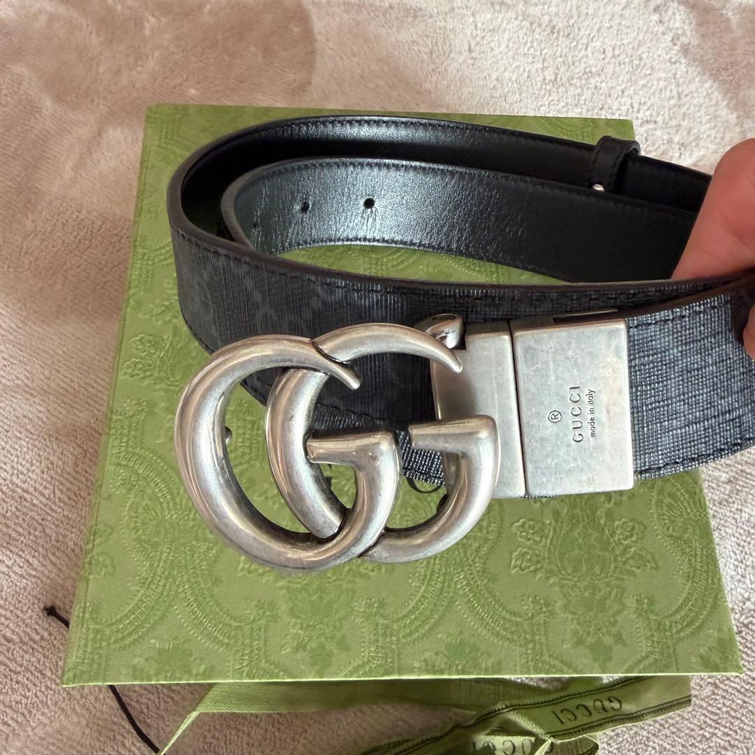 GUCCI ダブルG リバーシブル スリムベルト グッチ