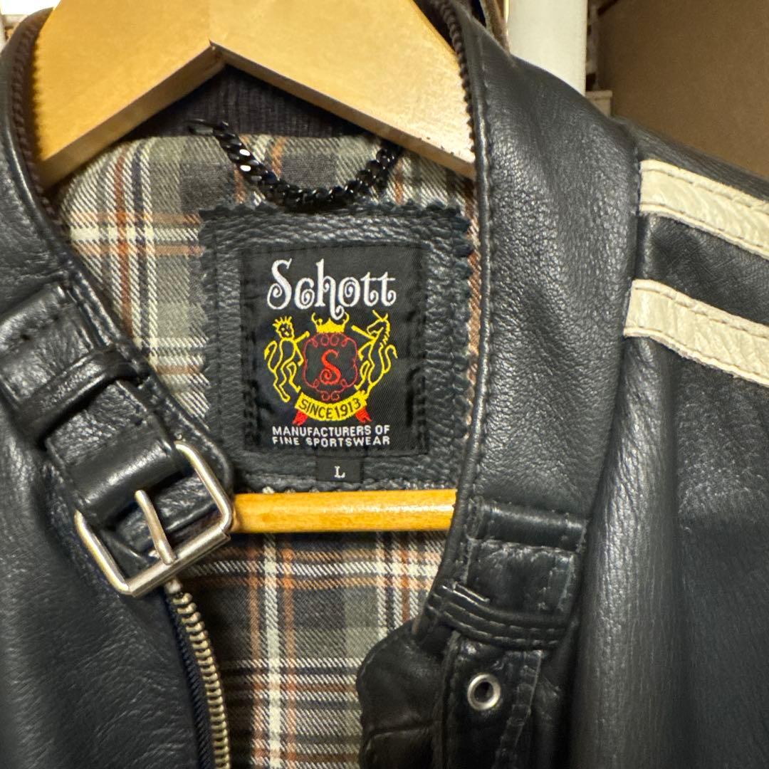 100周年 ショット製クラシックレーサージャケット 星条旗 ライダース　L