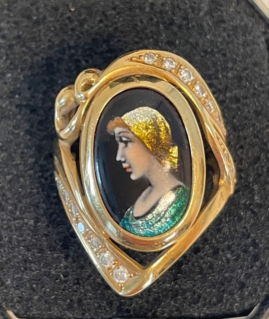 < 専用 > 梶光夫 MITSUO KAJI K18 エマーユ リング 指輪