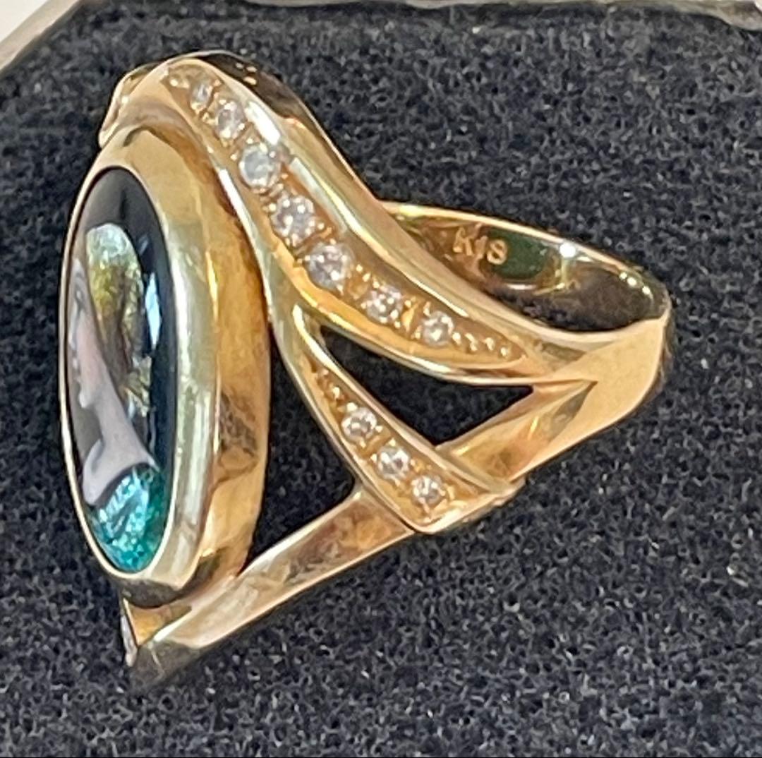 < 専用 > 梶光夫 MITSUO KAJI K18 エマーユ リング 指輪