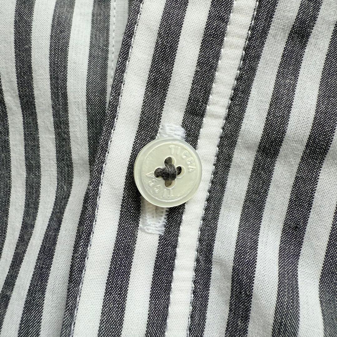 TICCA ティッカ　バンドカラー　ストライプ シャツ　オーバーサイズ　コットン