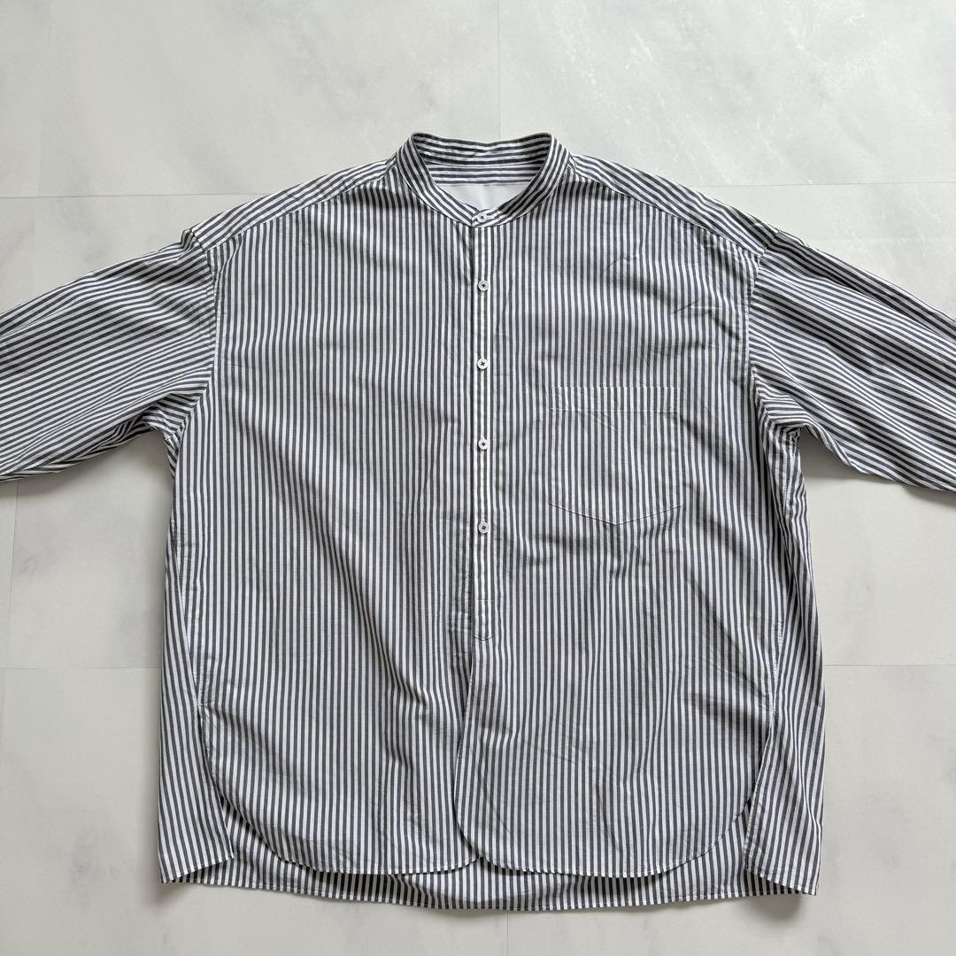 TICCA ティッカ　バンドカラー　ストライプ シャツ　オーバーサイズ　コットン