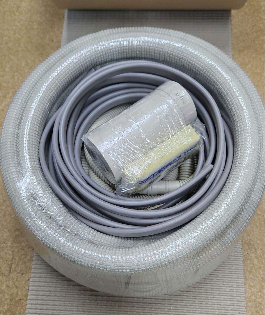 7m◆エアコン配管セット◆2分3分フレア加工済◆VVF、非粘着テープ2個他◆新品