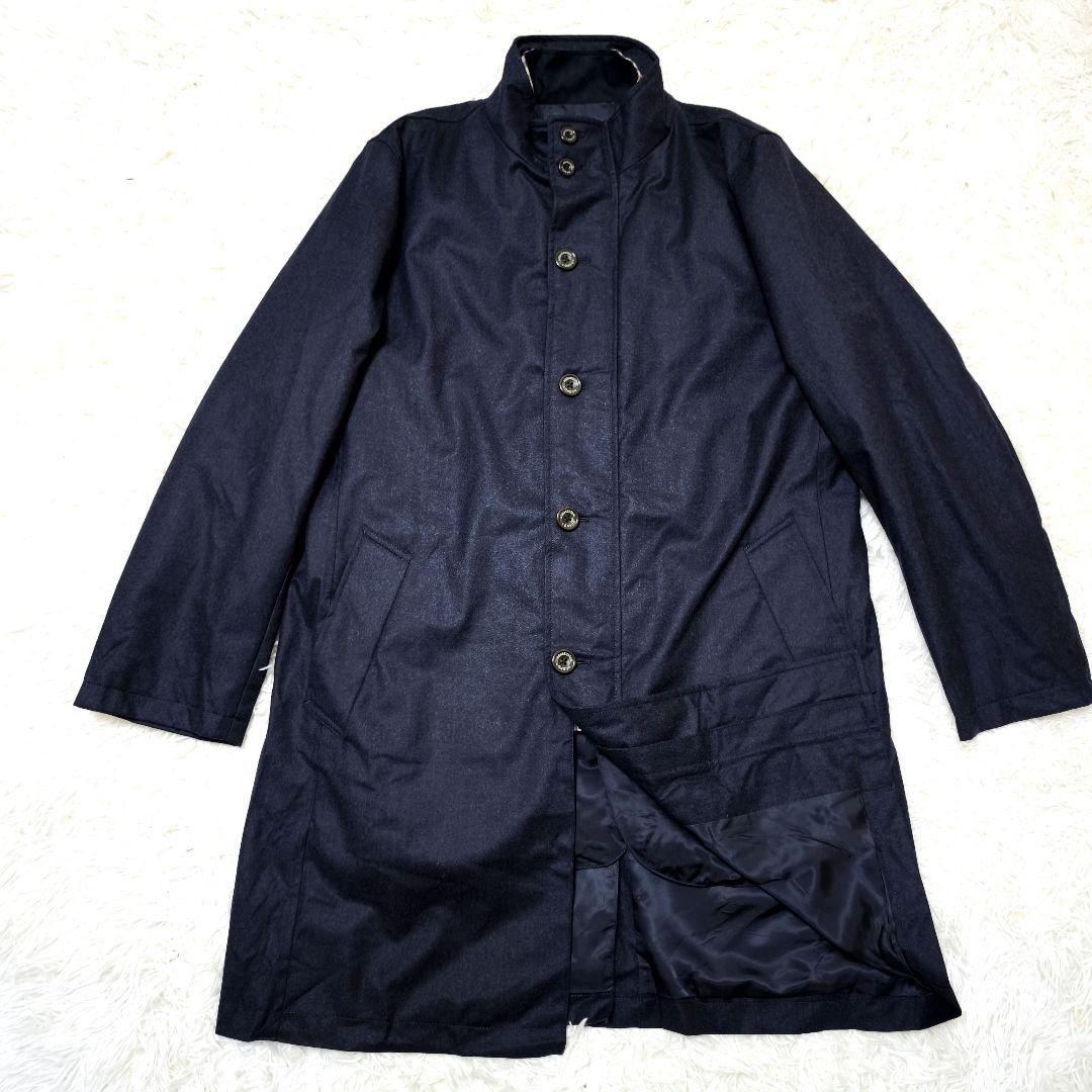 極美品アクアスキュータム 2way ダウンライナー チェスターコート 紺 42