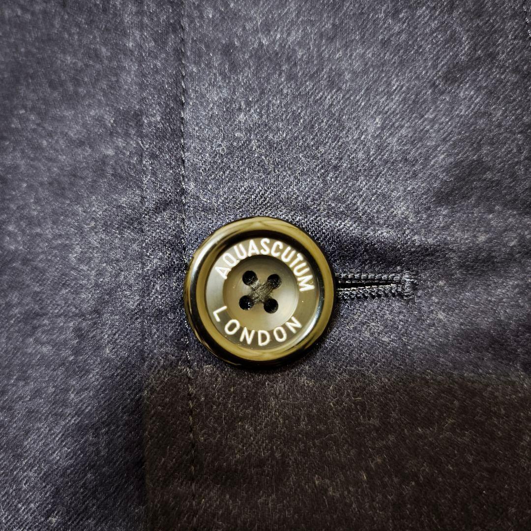 極美品アクアスキュータム 2way ダウンライナー チェスターコート 紺 42