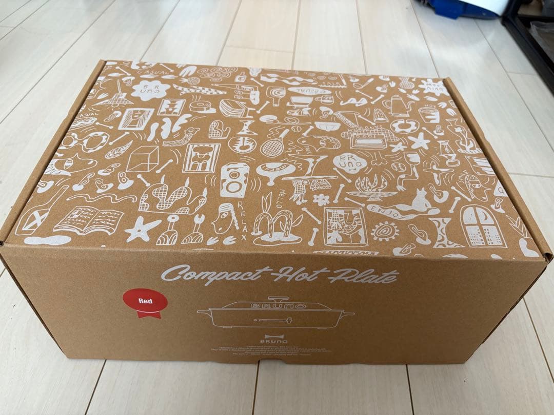 BRUNO ホットプレート レッド たこ焼きプレート付き