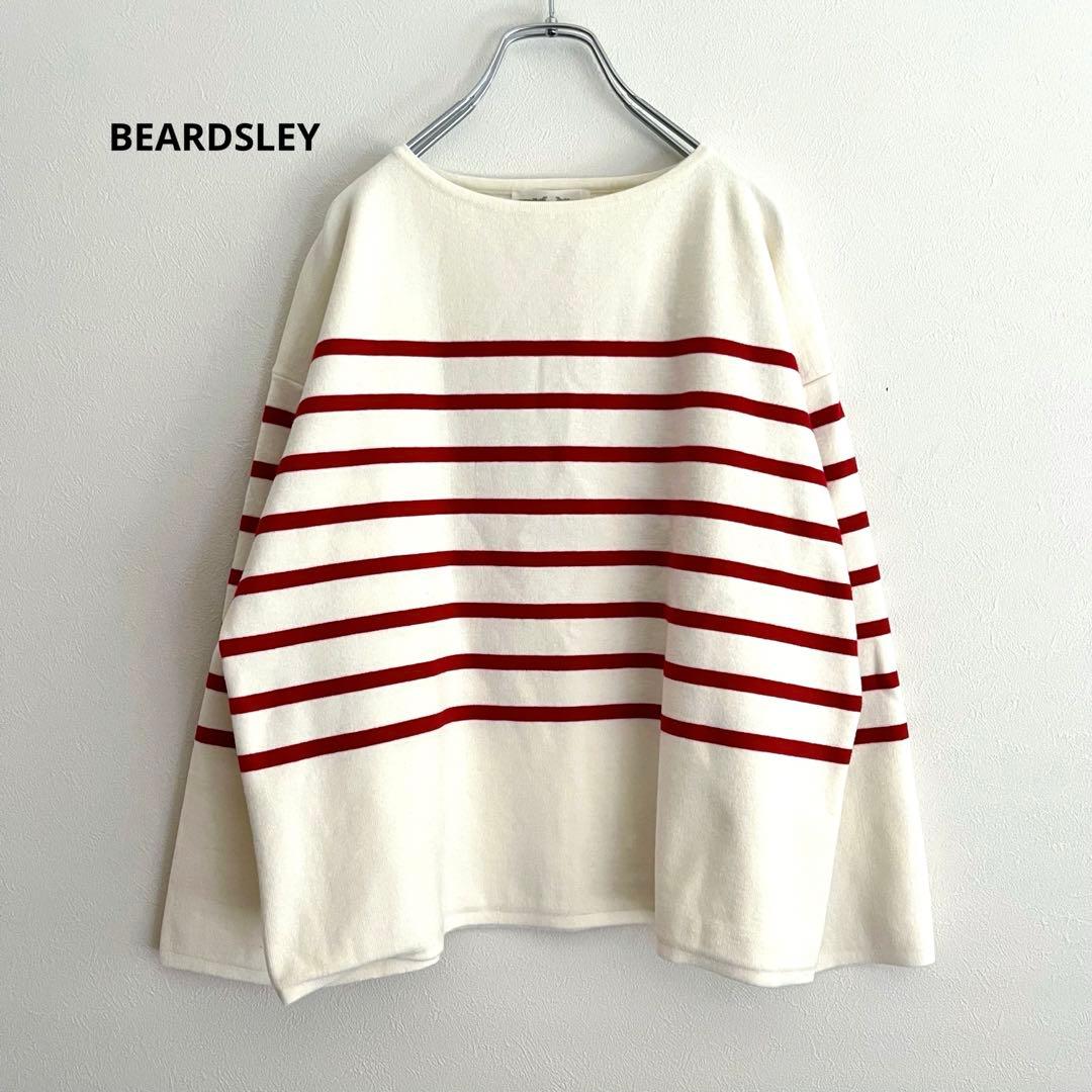 定価2.09万 ビアズリー ミラノリブボーダーニット レッド 春ニット