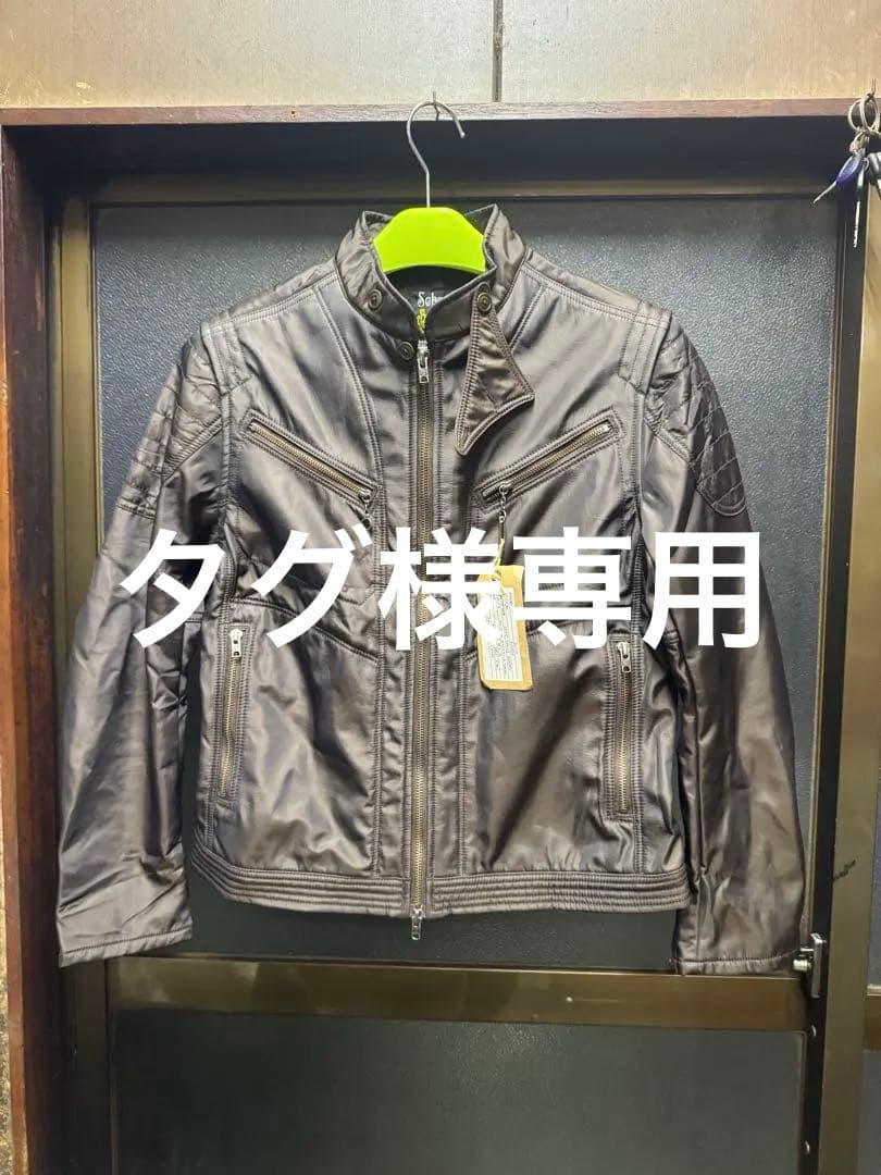 Schott ブラウン シングルライダースジャケット M