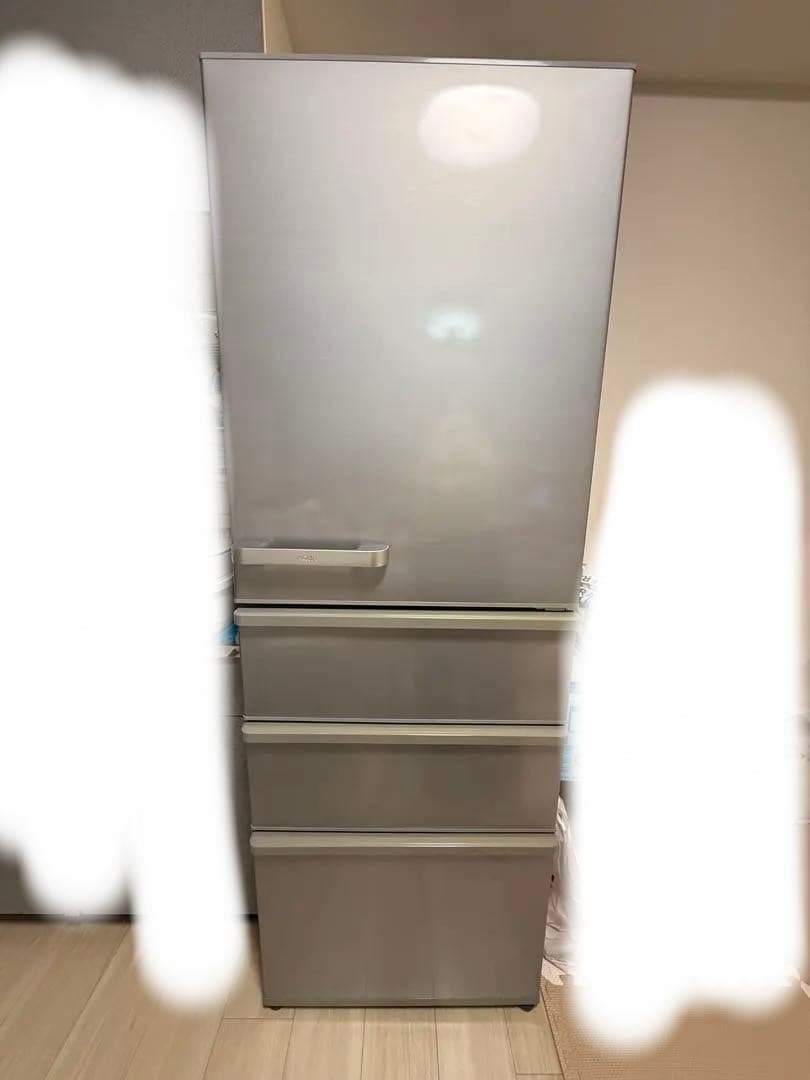 【2月末まで限定】シルバー冷蔵庫 4棚 引き出し付き