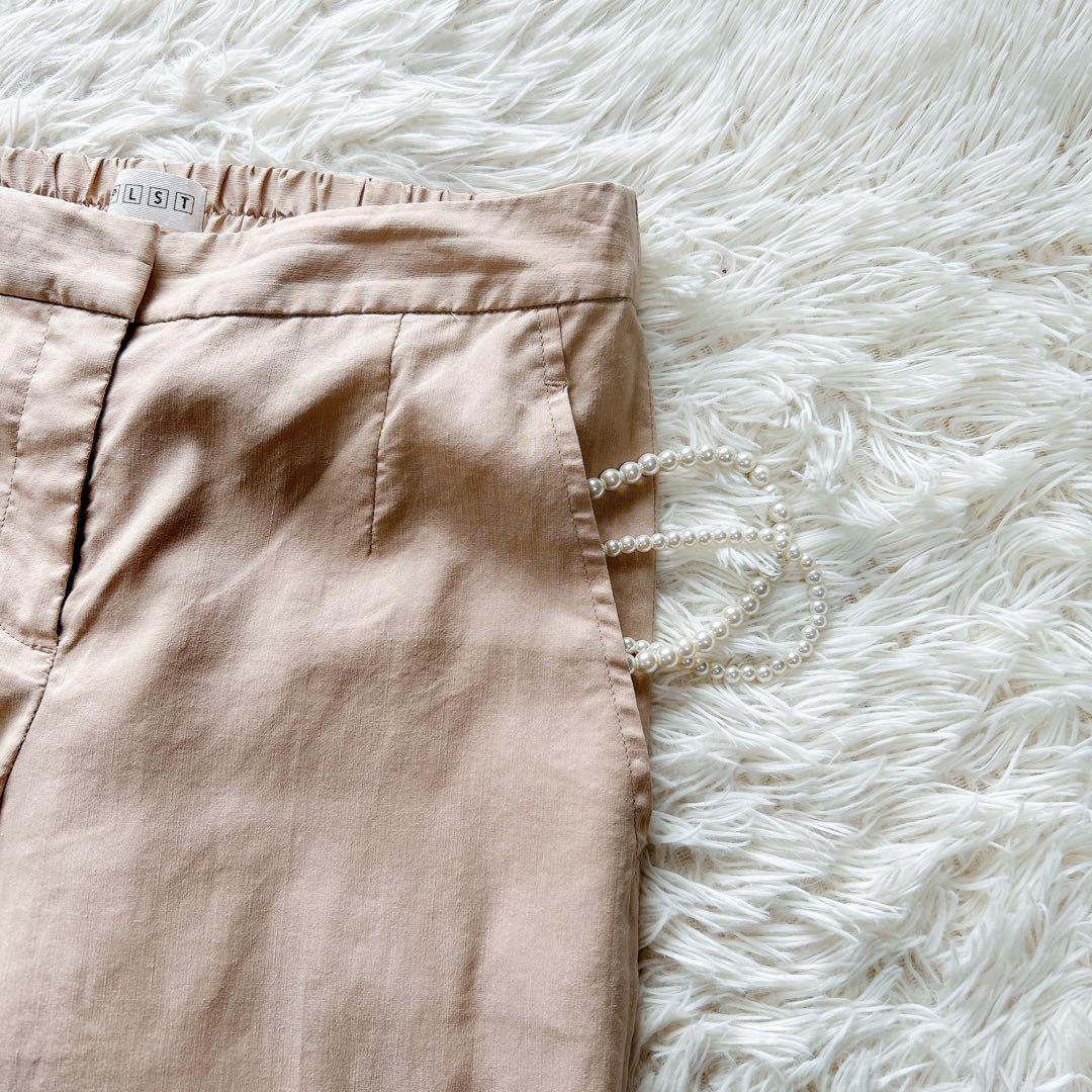 【美品】PLST　リネンブレンドパンツセットアップ　洗える　超ストレッチ　M　L