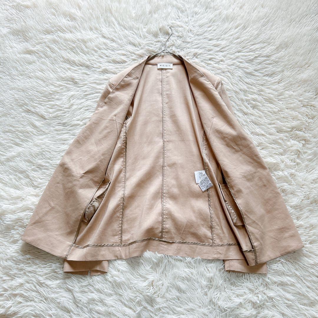 【美品】PLST　リネンブレンドパンツセットアップ　洗える　超ストレッチ　M　L