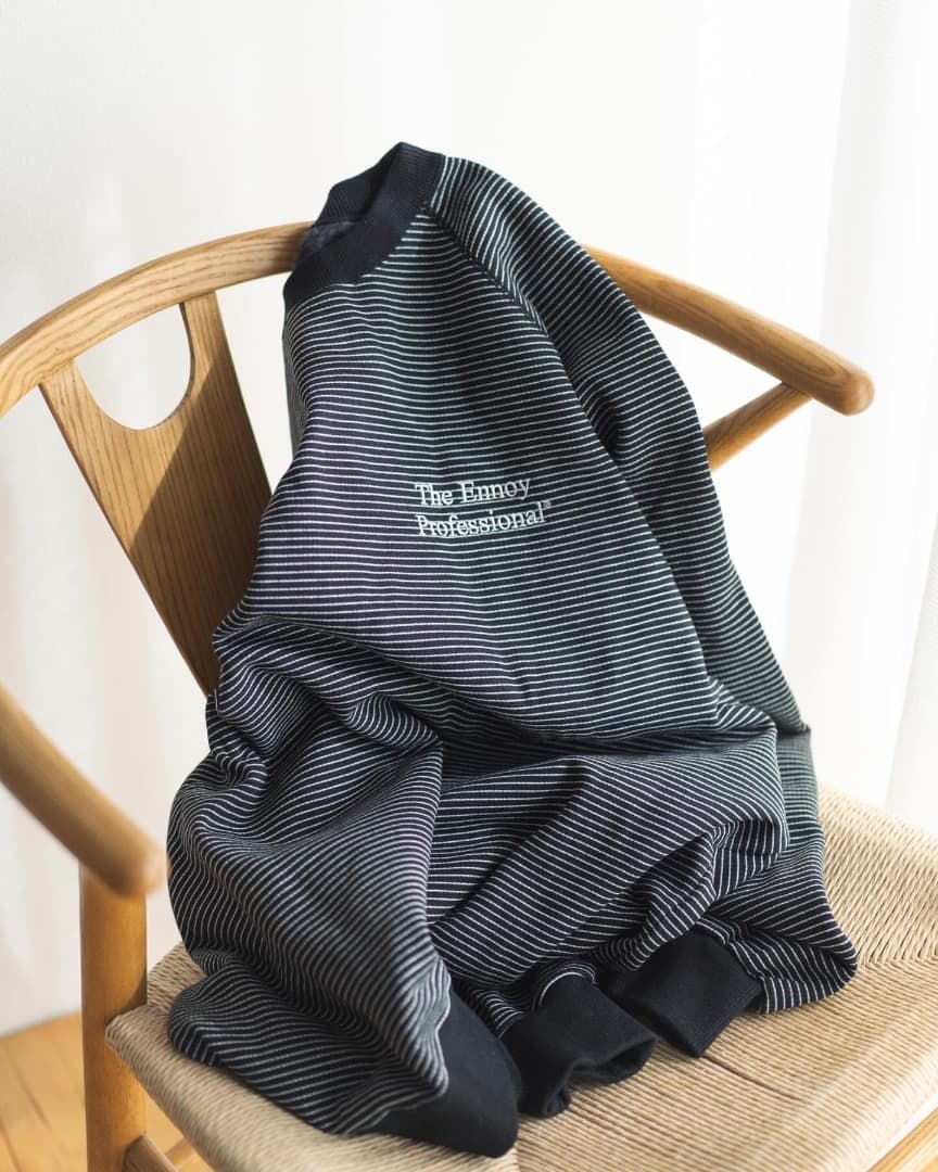 ENNOY Border Crew Neck Sweat 黒 S