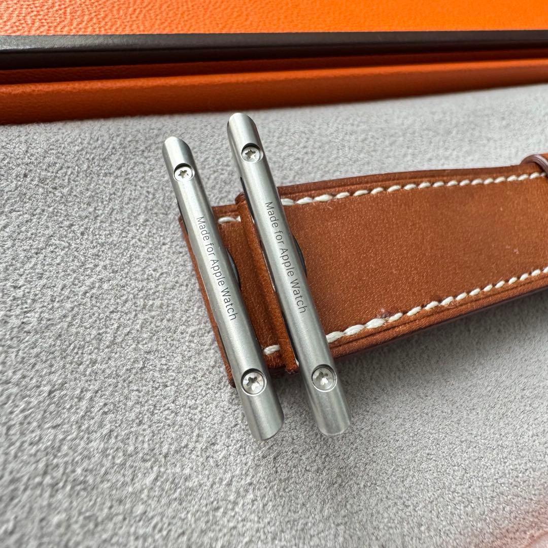 2489 Apple Watch エルメス　ブラウン　ドゥブルトゥール　二重