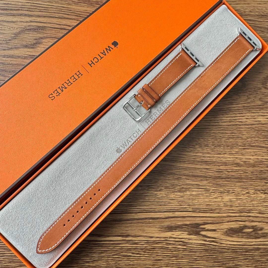 2489 Apple Watch エルメス　ブラウン　ドゥブルトゥール　二重