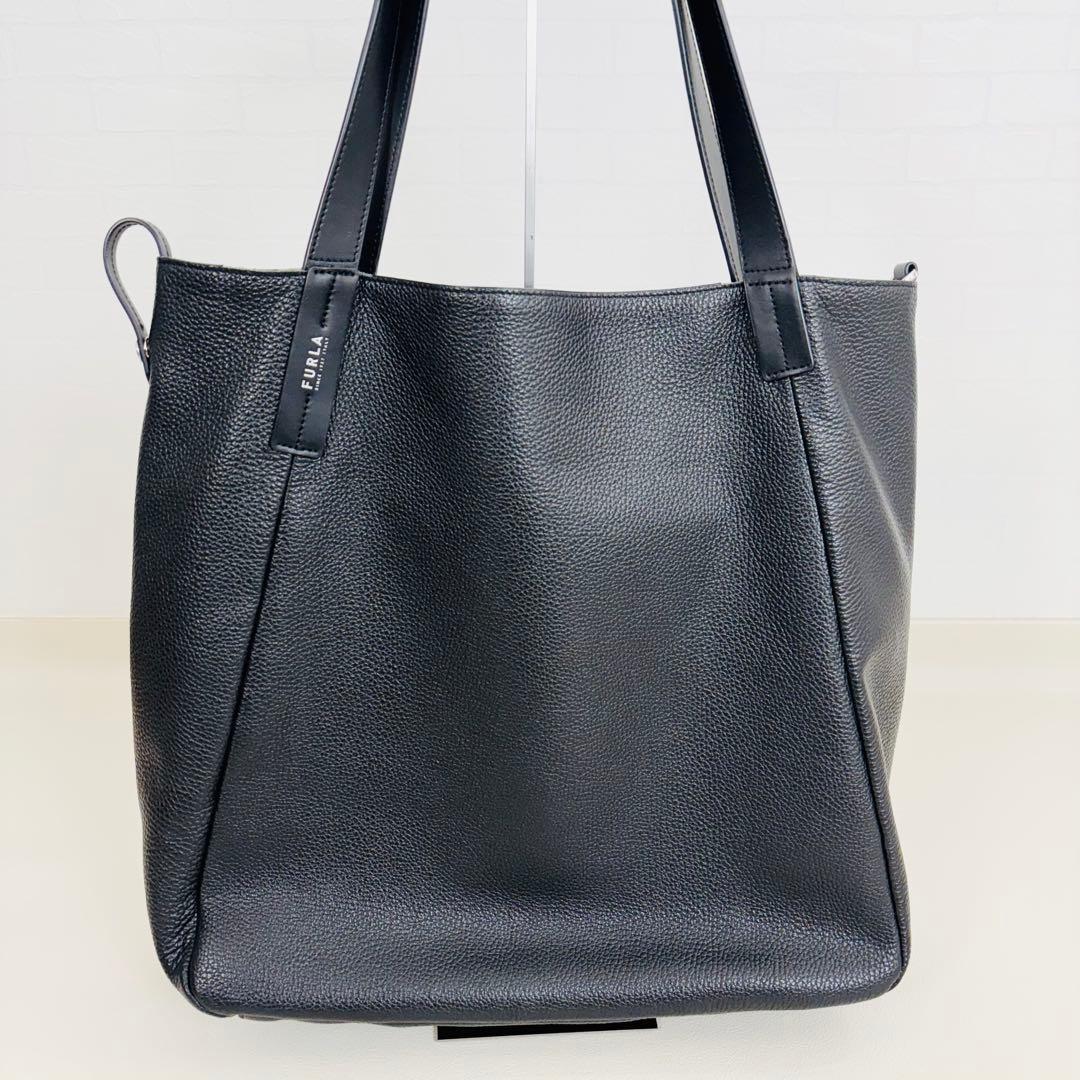 2721【美品】FURLA 本革 トートバッグ レザー A4収納 リバーシブル