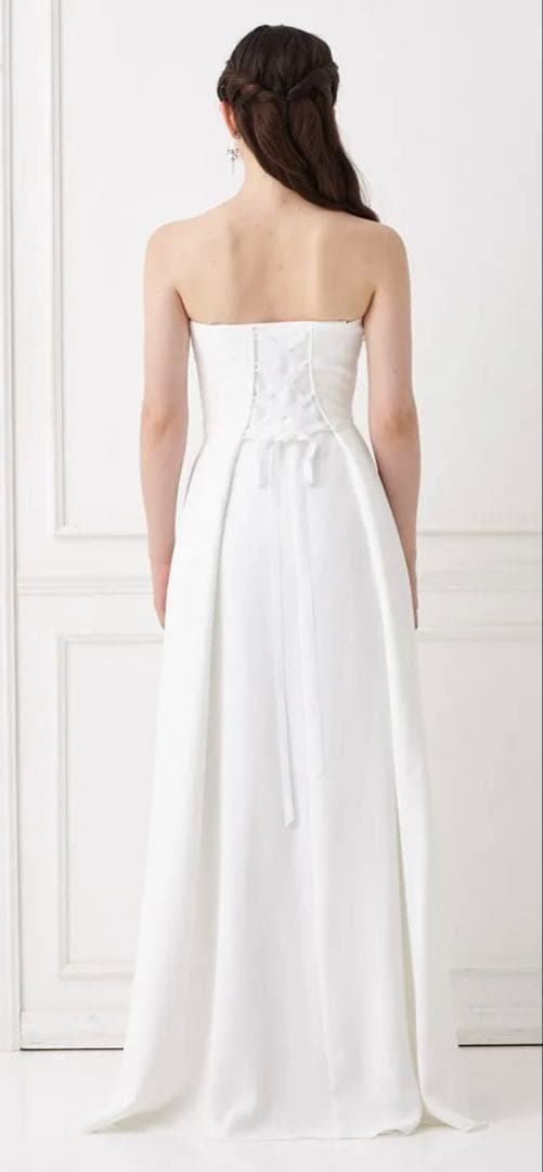 【AIMER】レースケープ付き2WAYホワイトドレス